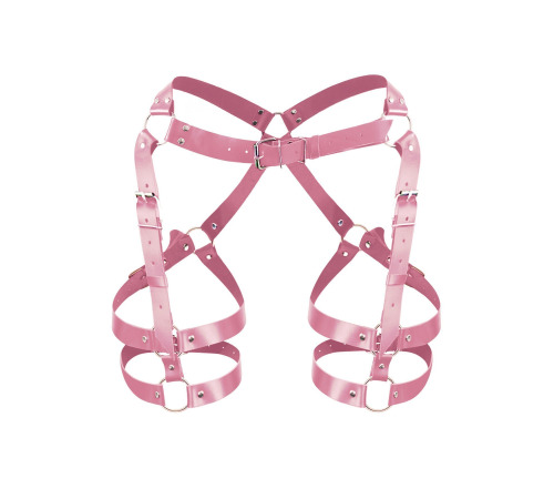 Гартеры Art of Sex - Claire, натуральная кожа, размер L-2XL, цвет розовый