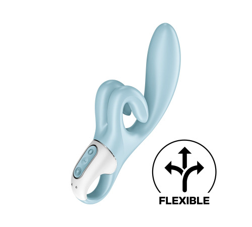 Вибратор-кролик Satisfyer Touch Me Blue, двойной отросток, 3 мощных мотора