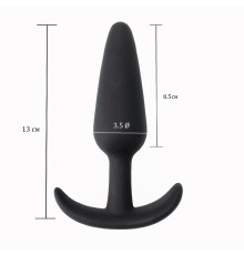 Анальна пробка Velvet Bullet L, оксамитовий силікон, колір Чорний