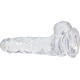 Прозрачный фаллоимитатор на присоске ADDICTION — Clear Dildo with Balls 7″, вибропуля в подарок