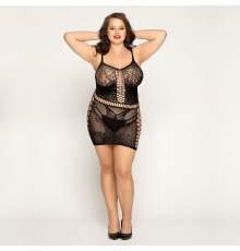 Платье-сетка с бабочками Size Plus Black