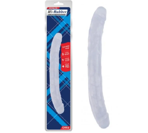 Фаллоимитатор двухсторонний прозрачный Chisa Hi-Rubber 32,5 см *3,5 см