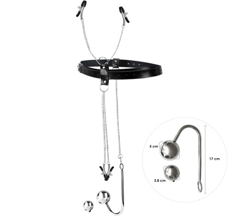 Бондажный набор с металлическим анальным крюком №4 Art of Sex Bondage set with anal hook Blanca №4