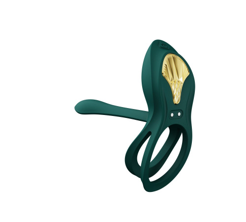 Смарт-ерекційне кільце Zalo BAYEK Turquoise Green, подвійне з ввідною частиною, пульт ДК