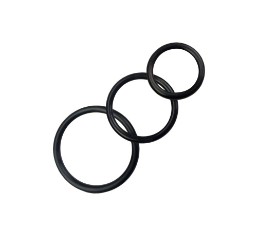 Набір силіконових ерекційних кілець, Чорний (3шт)