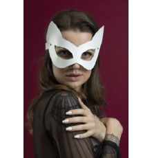 Маска кошечки Feral Feelings - Kitten Mask, натуральная кожа, белая