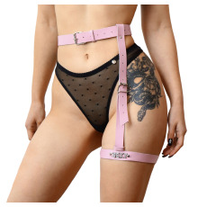 Гартер на ногу Art of Sex - Naomi с надписью SEXY, натуральная кожа, размер XS-2XL, цвет розовый
