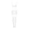 Сетчатый бодистокинг с имитацией топа и шорт Obsessive Bodystocking G330 S/M/L, white, с доступом