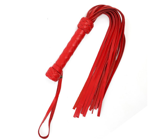 Плеть Флоггер 50 хвостов 50 см натуральная кожа Красный