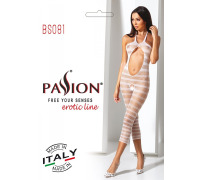 Сітчастий бодістокінг з відкритим животом Passion BS081 white