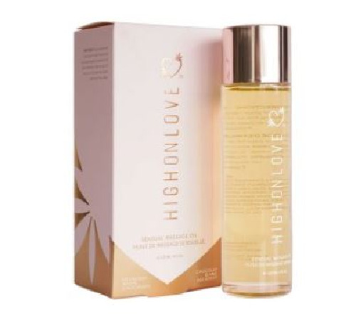 Масажна олія HighOnLove Massage Oil - Decadent White Chocolate (120 мл) з маслом насіння конопель