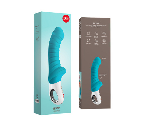 Вібратор для точки G Fun Factory TIGER petrol, ребристий, підходить для анальної стимуляції