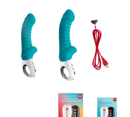 Вібратор для точки G Fun Factory TIGER petrol, ребристий, підходить для анальної стимуляції