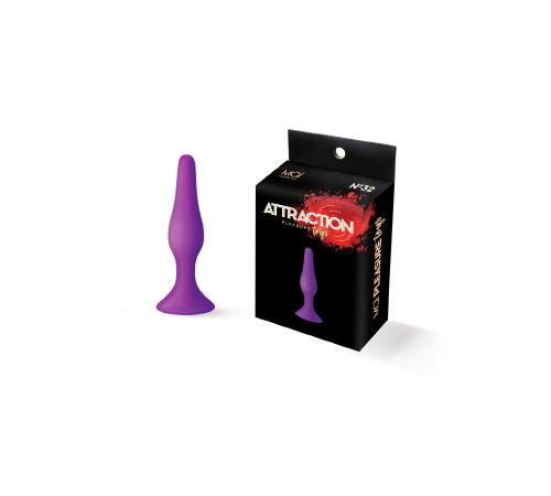 Анальна пробка на присосці MAI Attraction Toys №32 Purple, довжина 10,5 см, діаметр 2,5 см