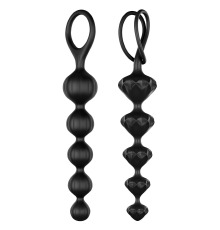 Набор анальных бус Satisfyer Beads Black, силикон, макс. диаметр 3,3см и 3,5см