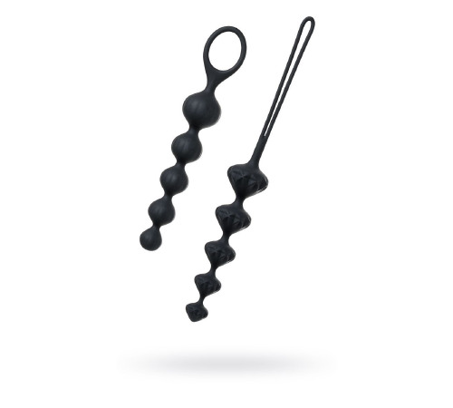 Набор анальных бус Satisfyer Beads Black, силикон, макс. диаметр 3,3см и 3,5см