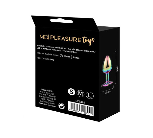 Металева анальна пробка MAI Attraction Toys №72 Rainbow