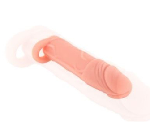 Насадка на член Real Body - Real Extender HUGY с открытой головкой и кольцом для мошонки