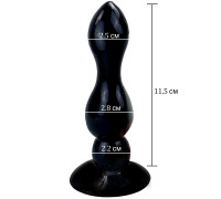 Гелева анальна пробка на присосці Шарики Капля, Чорний