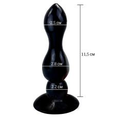 Гелева анальна пробка на присосці Шарики Капля, Чорний