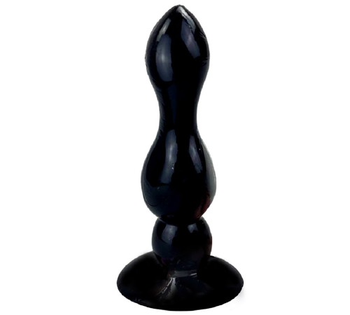 Гелева анальна пробка на присосці Шарики Капля, Чорний