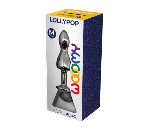 Металева анальна пробка Wooomy Lollypop Double Ball Metal Plug M, діаметр 3,1 см, довжина 9,4 см