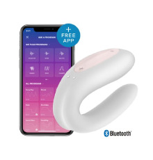Смарт-вибратор для пар Satisfyer Double Joy White с широким клиторальным стимулятором
