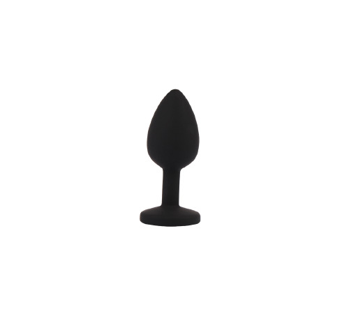 Анальний корок чорний з каменем рожевого кольору S Senuelo CHISA