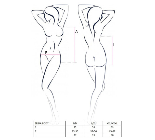 Боди BRIDA BODY black XXL/XXXL - Passion Exclusive