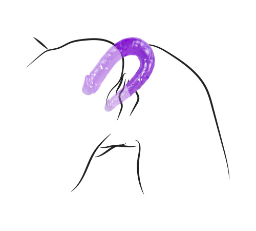 Фаллоимитатор двухсторонний, гелевый, телесный, диаметр 33мм и 27мм