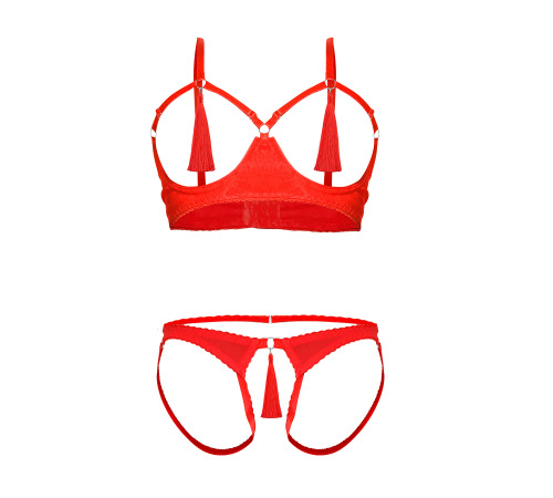 Відкритий комплект білизни Зухвала Мартіна, колір червоний, розмір L-2XL