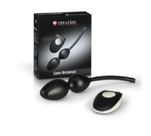Вагинальные шарики для миостимуляции Mystim Jane Untamed Vibe с вибрацией и пультом ДУ
