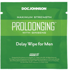 Пролонгирующая салфетка Doc Johnson Delay Wipe For Men с экстрактом женьшеня