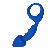 Анальная пробка Adrien Lastic Budy Blue со стимулирующей ножкой, макс. диаметр 2,5см