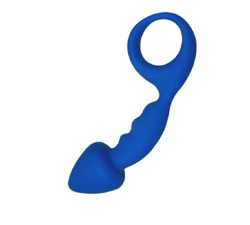 Анальная пробка Adrien Lastic Budy Blue со стимулирующей ножкой, макс. диаметр 2,5см