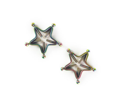 Винтовые зажимы для сосков Звезды Радужный