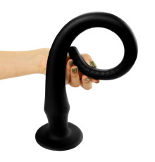 Силіконова анальна пробка довга, чорна, 50 см