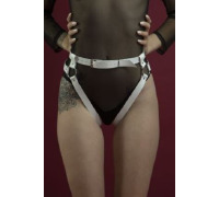 Гартеры Feral Feelings - Belt Briefs, трусики, натуральная кожа, цвет белый