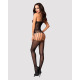 Бодистокинг Obsessive Bodystocking F235 S/M/L, тонкие подвязки, нежный декор, сеточка