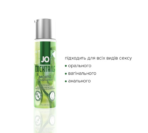 Лубрикант на водной основе System JO Cocktails - Mojito без сахара, растительный глицерин (60 мл)