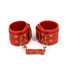 Премиум наручники LOVECRAFT красные, натуральная кожа, в подарочной упаковке
