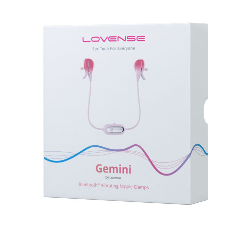 Смарт-вібратор для грудей Lovense Gemini, регулювання стискання соска, можна носити