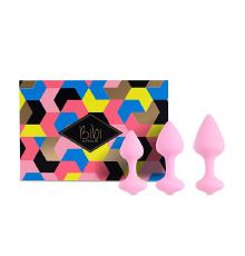 Набір силіконових анальних пробок FeelzToys - Bibi Butt Plug Set 3 pcs Pink