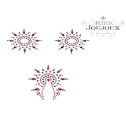 Пэстис из кристаллов Petits Joujoux Gloria set of 3 - Black/Red, украшение на грудь и вульву