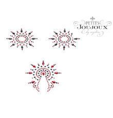 Пэстис из кристаллов Petits Joujoux Gloria set of 3 - Black/Red, украшение на грудь и вульву