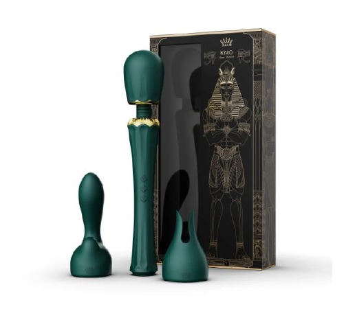 Вибратор микрофон с насадками Zalo Kyro Wand Turquoise Green