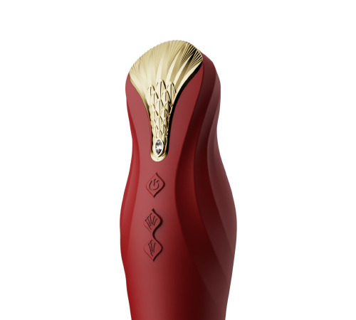 Смартвібратор-пульсатор Zalo — King Wine Red, кристал Swarovski