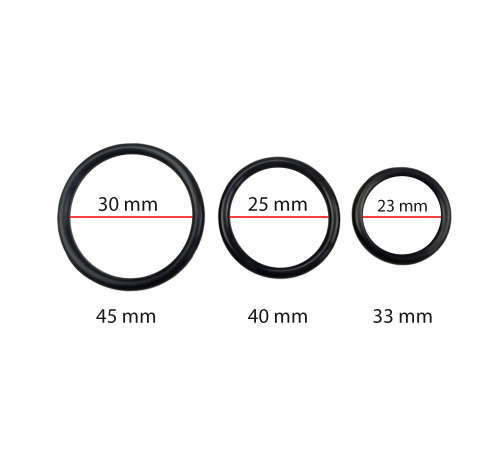 Набір силіконових ерекційних кілець, Чорний (3шт)