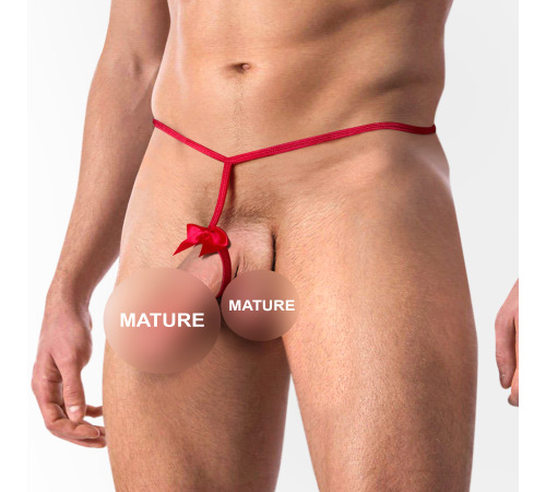 Мужские трусики с бантиком, размер XS-2XL, Красный