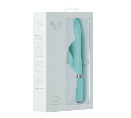 Роскошный кролик с ротацией и вибрацией Pillow Talk Lively, Teal, кристалл Сваровски, тройной отрост